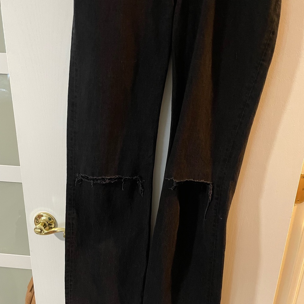 Abercrombie & Fitch Black light Distressed Relaxed X long Jeans